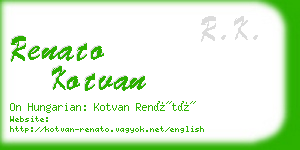 renato kotvan business card